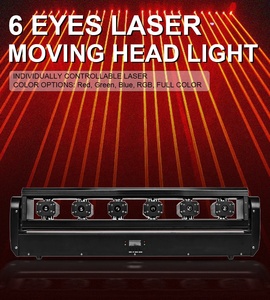 TIITEE <strong>DJ</strong> 6 Heads Red Laser Moving Head Light DMX512 Stage Effect Lighting Projector Disco <strong>Music</strong> Dance <strong>Party</strong> Club Bar Light