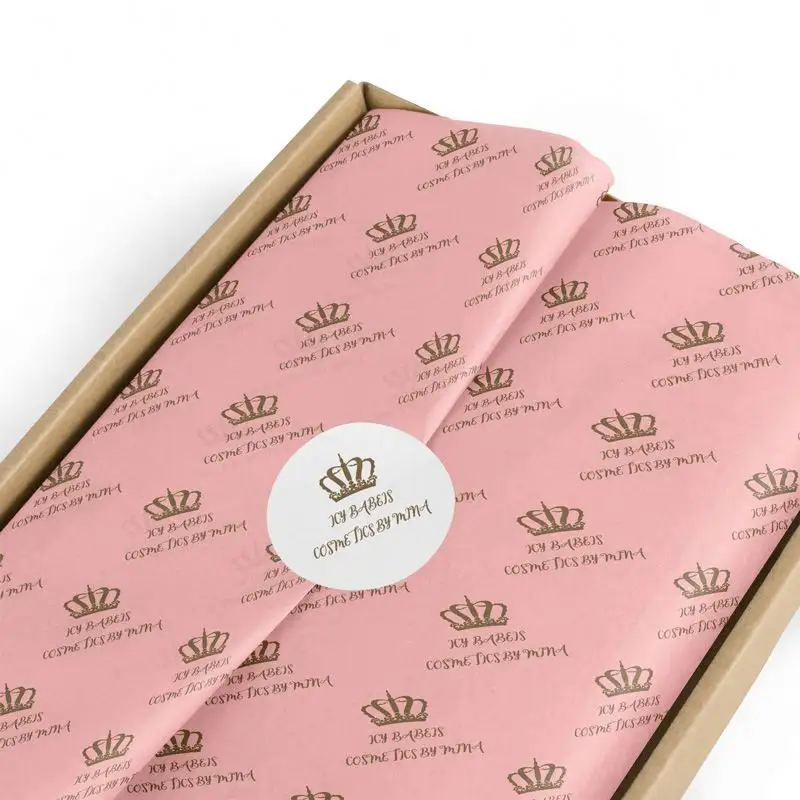 Papel de seda de regalo rosa con logotipo impreso personalizado, envoltura de zapatos para ropa, embalaje de papel de seda de 1722G