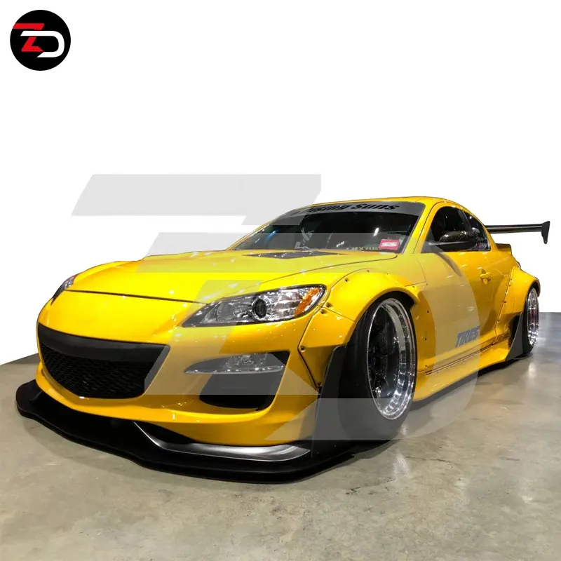 Factory Price RB Style Body Kit Front Lip Side Skirts Diffuser Wheel Arch Wing High Spoiler For RX8