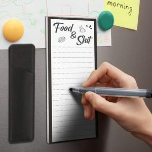 Customizable Magnetism Note Pad to Do Lists <strong>Writing</strong> Pad Magnetic With Pen Holder Refrigerator Magnet Line Message Note - Product Image 5