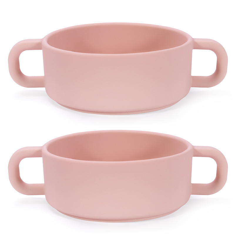 Training bowl with handle - dark pink