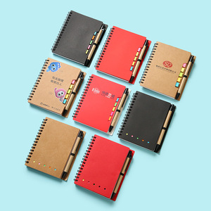 Venta al por mayor de Bloc de notas Kraft con bolígrafo, logotipo personalizado, notas adhesivas, cuaderno de papel Kraft ecológico, minicuaderno de notas impresas con bolígrafo - Product Image 4