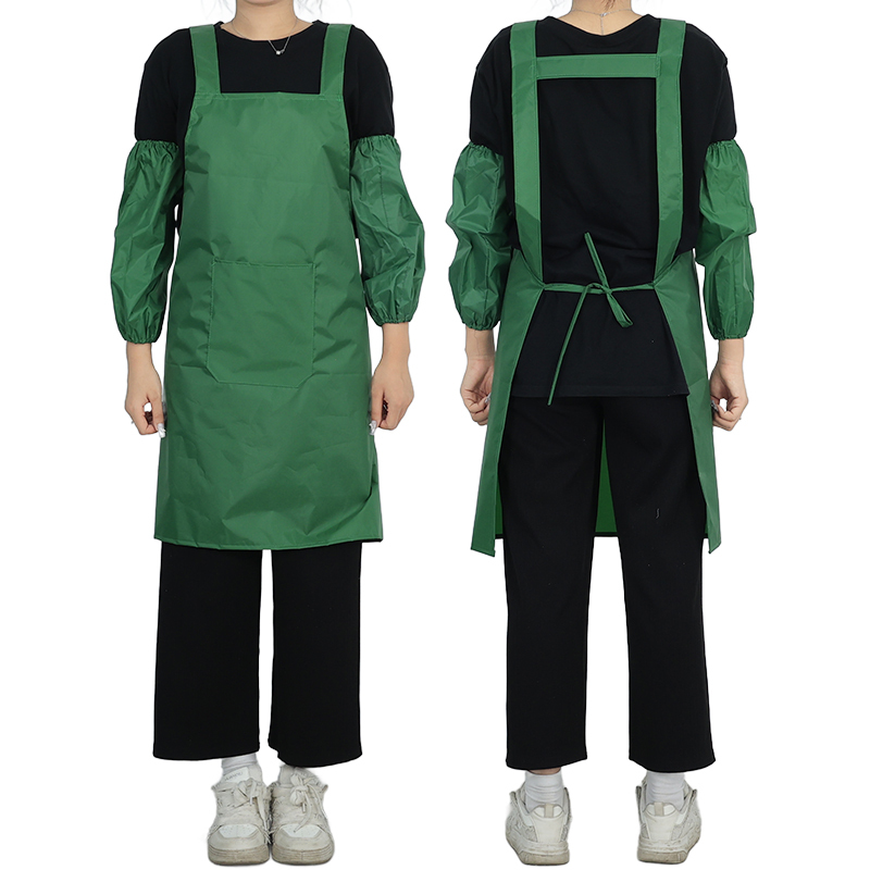 Grembiule e maniche verde mela