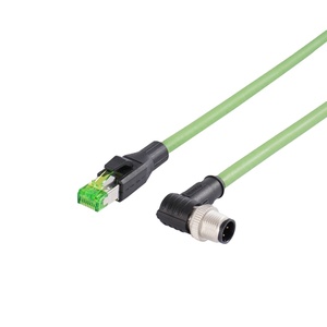 IP67 M12 X kode 8 Pin Male ke RJ45 CAT6/CAT6A/CAT5e kabel pemrograman PLC kontrol industri berpelindung-40 ~ + 70 bersertifikat CE - Product Image 3