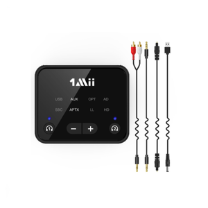 1Mii Bluetooth 5.3 <strong>Audio</strong> Transmitter AUX &amp; Optical <strong>Interface</strong> Bluetooth Adapter the Finest Wireless Headphones Transmitter for TV - Product Image 1
