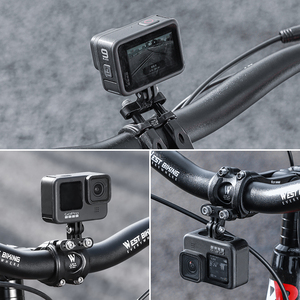 Supporto per fotocamera per bici in alluminio per bici e <span class=keywords><strong>Computer</strong></span> con supporto per stelo anteriore per bicicletta supporto per supporto per cronometro da bicicletta