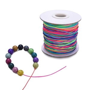 Cuerda de pulsera elástica de 1mm Cuerda elástica de arco iris resistente para la fabricación de joyas - Product Image 1