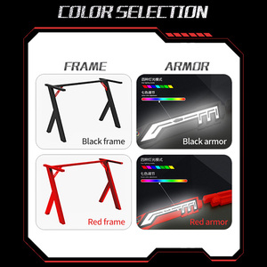 Регулируемая Высота Большой 80 см красный RGB светодиодный игровой стол пластиковый компьютерный игровой стол с подстаканником для школы киберспорта дешево
