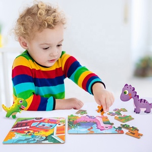 24 tarzı 24 adet 1 kutu ahşap yap-boz hayvan araç dinozor Montessori eğitici eğitici oyuncak çocuklar oyunları çocuk - Product Image 5