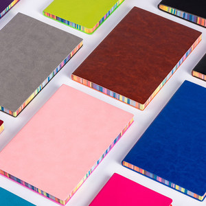 Color Arco Iris borde suave cuero PU cuaderno A5/A6/B5 logotipo personalizado impresión al por mayor diario Bloc de notas - Product Image 2