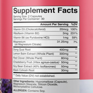 Lifeorth Dong Quai อาหารเสริมสำหรับสตรีวัยหมดประจำเดือนสมุนไพรแคปซูลรักษาสมดุลของฮอร์โมนเพศหญิงมีวิตามิน B6 D3แร่ธาตุแมกนีเซียม - Product Image 4