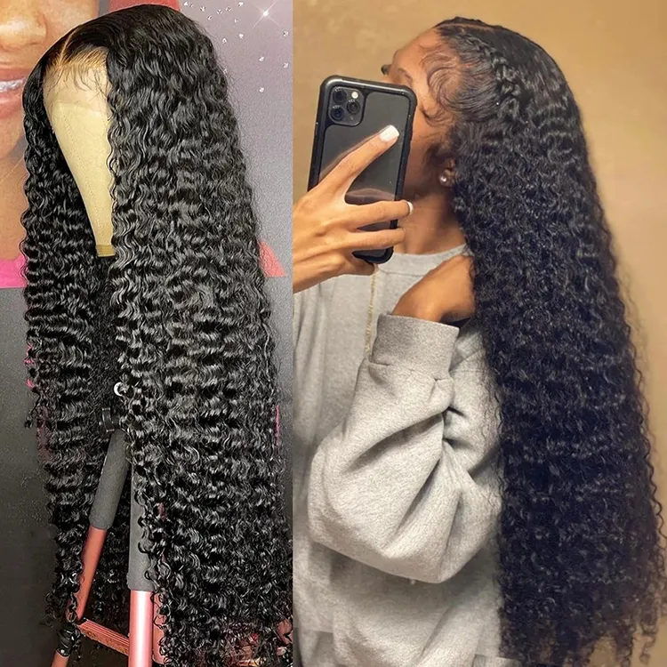 Peruca de cabelo brasileiro, 13x6 hd, transparente, frontal, para mulheres negras, ondas profundas 13*4 hd, peruca frontal suíça