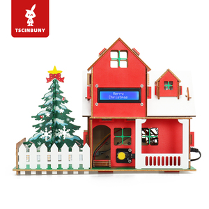 Tscin buny Design Weihnachts motiv Holz Home Kit Plus Version für Arduino Programmierung DIY Electronic Educational Starter Kit - Product Image 2