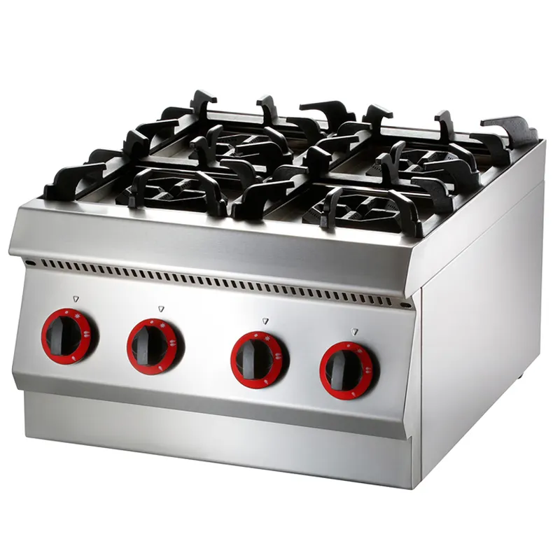 Burners Stove Commercial Counter Top Kitchen Cooking Range Gas Stove 220v LPG SY Free Spare Parts Hot Sale 4 Stainless Steel