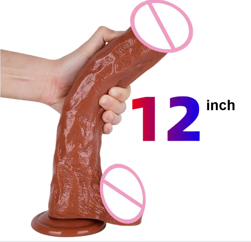 Consoladores súper realistas para hombres 12 pulgadas 6cm Glande grande consolador enorme XXL 5cm de grosor del cuerpo con consolador de huevo por Donna