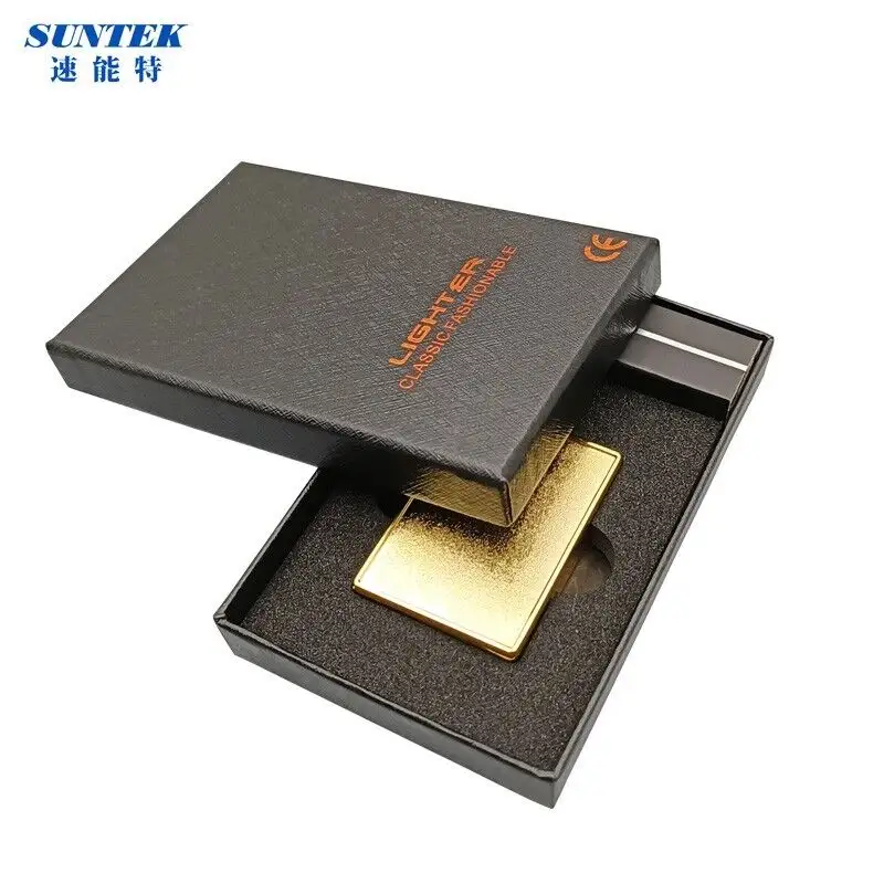 Nuovo stile quadrato USB accendino sublimazione vuoto portatile Mini accendisigari in acciaio elettronico caratteristica ricaricabile Logo OEM