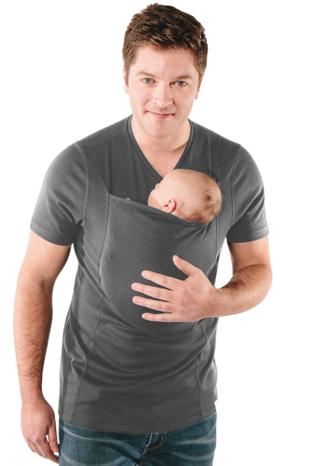 2-Camiseta de manga corta para hombre gris oscuro