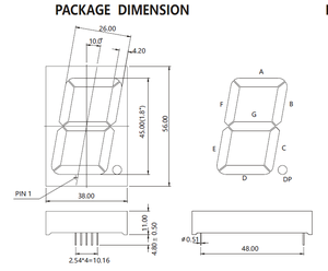 1,8 Zoll einstellige einstellige 7-Segment-LED-Uhranzeige