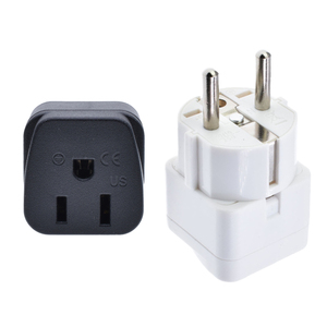 New US <strong>to</strong> EU Plug <strong>Adapter</strong> <strong>3</strong> <strong>Prongs</strong> <strong>to</strong> <strong>2</strong> <strong>Prongs</strong> America Canada Japan Type-B Plug <strong>to</strong> Euro Socket for France Germany Netherlands - Product Image 1