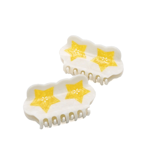 CANYUAN 10cm pinzas de pelo de acetato blanco diseño personalizado con borde ondulado lindas pinzas de pinza para mujer para venta al por mayor - Product Image 6