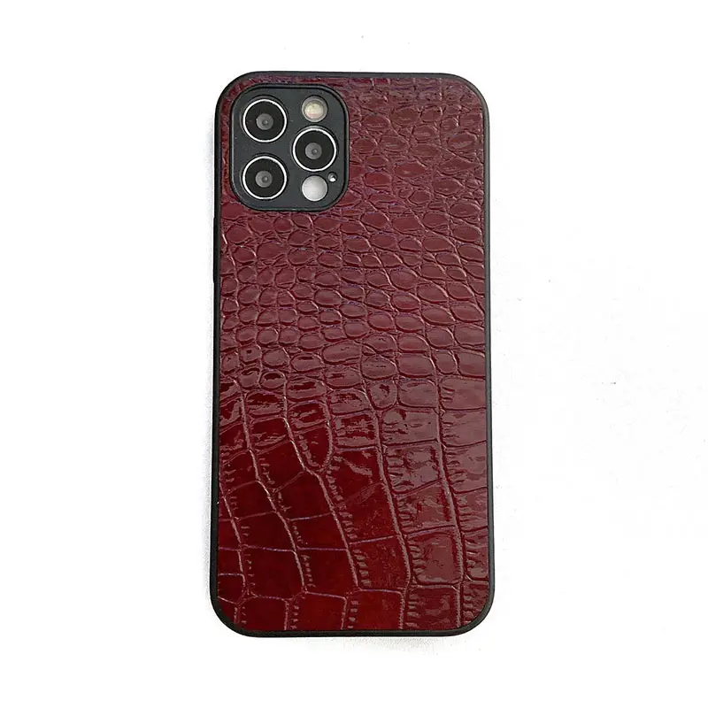 Housse pour téléphone portable de style exotique, étui en cuir véritable de peau de crocodile pour iphone 12, vente en gros, collection 2018