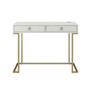 Modern lüks MDF ahşap altın çerçeve oturma odası mobilya koridor giriş konsol masa iki depolama çekmeceli - Product Image 2