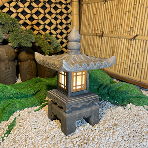 Op Zonne-Energie Japanse & Chinese Stijl Tuin Stenen Lantaarn Gravure Ornament Voor Outdoor Landschapsdecoratie Steen Tuin Licht - Product Image 2