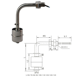 45/80LSS-2A1V Controlador de nivel de líquido magnético de acero inoxidable Tanque de agua Interruptor de bola flotante Indicador Sensor de nivel de líquido - Product Image 2