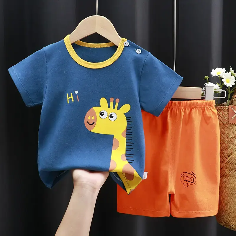 Bebé niño niña camiseta pantalones cortos ropa de verano algodón dibujos animados Casual niños Bebé Ropa conjunto