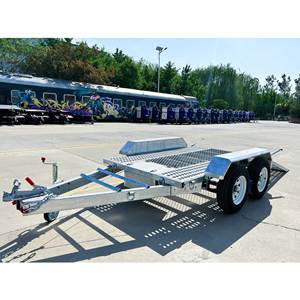 Trailer for <strong>Loading</strong> Excavators with a Sloping Surface and Hot-dip Galvanized <strong>Double</strong> Axles with a Load Capacity of 3000 Kilograms