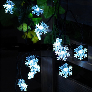 Impermeable Festival decoración Solar de Navidad árbol de Navidad copo de nieve LED cadena de luces - Product Image 3