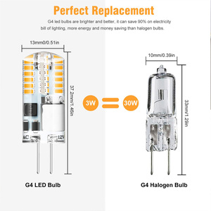 12V LED หลอดไฟมินิ G4 LED 2W ซิลิโคน360มุมลำแสง LED ไม่กะพริบสำหรับคริสตัลโคมไฟระย้า - Product Image 5