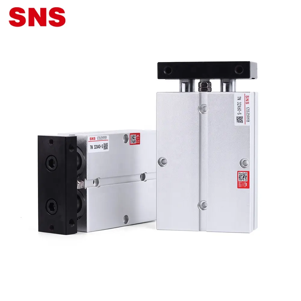 Sns Tn Serie Dubbele Staaf Dual As Dubbelwerkend Air Pneumatische Gids Cilinder Met Magneet