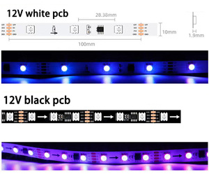 Programmazione digitale indirizzabile PCB nero esterno IP67 impermeabile 14.4W SMD5050 60LED/M 16703 IC flessibile RGB LED striscia - Product Image 4