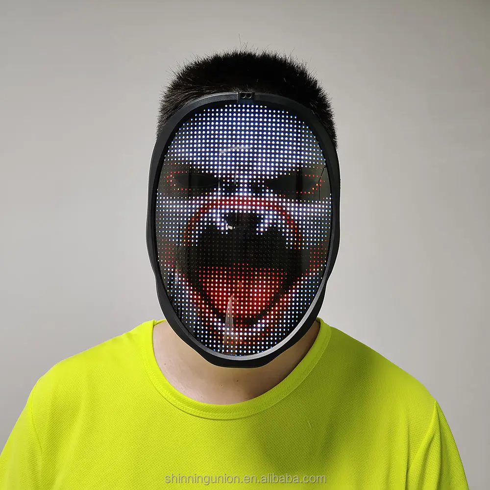 Mascarilla LED transformable para Halloween, máscara Facial de grado profesional controlada por aplicación