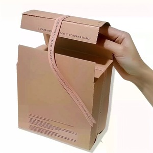 定制瓦楞纸板包装撕条印刷自封邮件运输礼品盒带标志 - Product Image 4