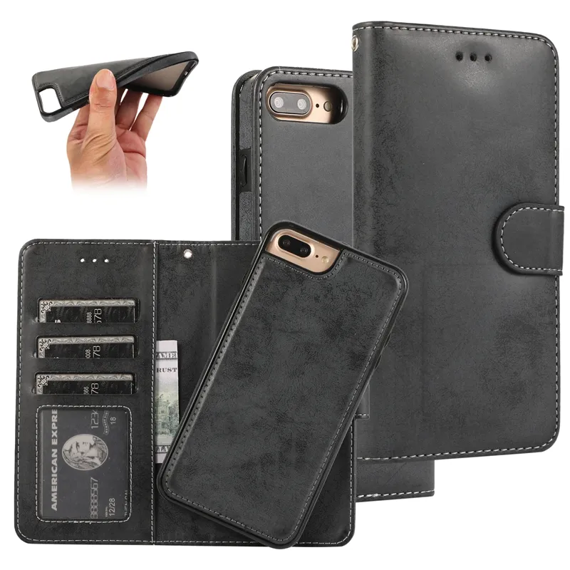 Retro Pu Flip Wallet Leather Case Voor Iphone X 6 6S 7 8 Plus Xs Multi Kaarthouders Telefoon gevallen Voor Iphone Xs Max Xr 11 Cover