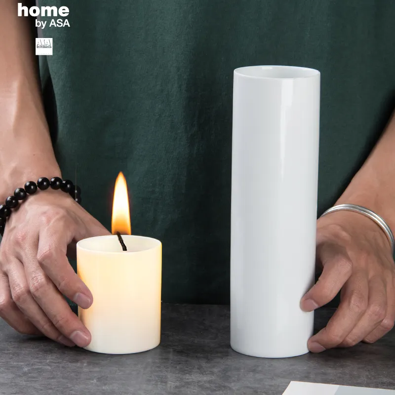 Großhandel hochwertige Keramik weiß glasiert 180ml/500ml billige Porzellan Dekoration Kerzenhalter Tasse