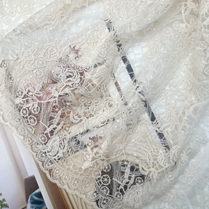 YY nouvelle mode Floral feuille Design Nylon maille Base fil de coton luxe paillettes dentelle broderie tissu pour vêtements et mariage - Product Image 4