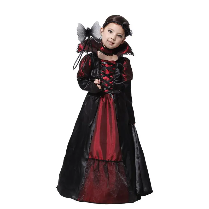 2023 nueva moda carnaval fiesta niñas niños disfraz de Halloween vampiro princesa vestido niños