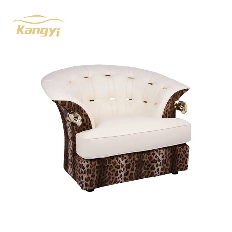 Sofá individual de tela de leopardo, sala de estar sillón de diseño moderno para, silla de cuero, silla de ocio