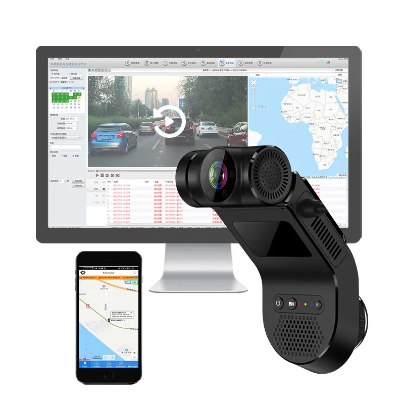 דאש מצלמה 4G מצלמות כפולה קדמי ואחורי 4G כרטיס ה-sim GPS מעקב CMSV6 CMSV7 מרחוק צג צי מצלמה לרכב וידאו מקליט