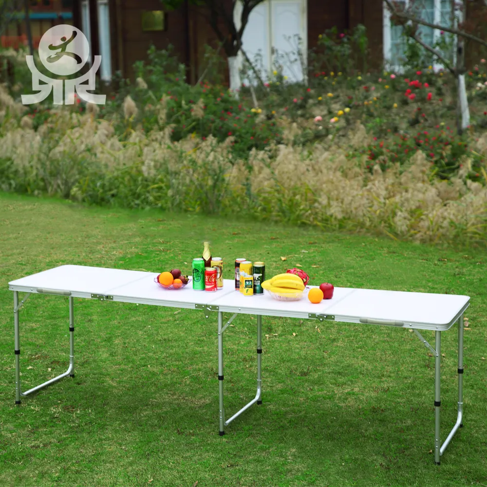 Table pliante extérieure plus longue table à manger simple étagère de décrochage table portable en aluminium