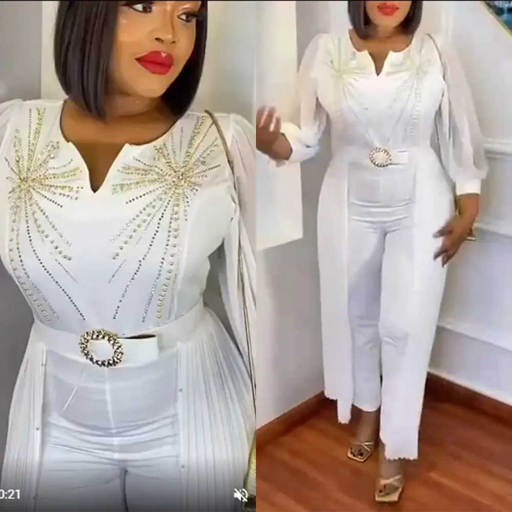 H & d conjunto de roupas moda africano 2 peças, top e calças ternos plus size roupa para moças