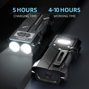 WARSUN süper parlak 3000 lümen robotik el feneri yüksek lümen şarj edilebilir kamp için kırmızı ışık ile Led el feneri 7 modları - Product Image 6
