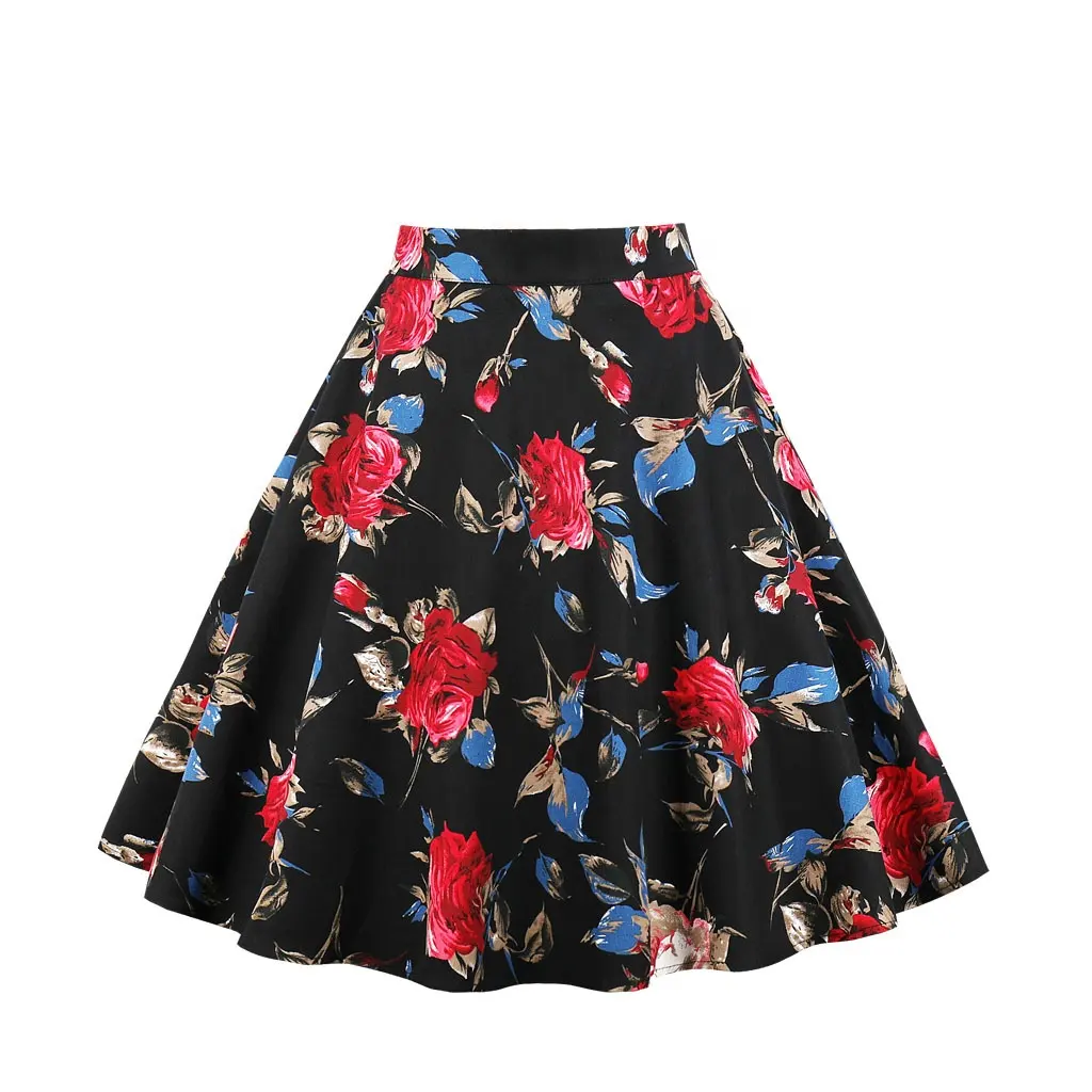 Falda corta con estampado de flores para mujer, elegante, a juego, Color, elegante, personalizada, venta al por mayor, 2021
