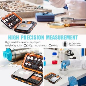 Xách tay 200g/500G kỹ thuật số Túi quy mô 0.01g Độ phân giải điện tử đồ trang sức thực phẩm các loại thảo mộc quy mô Pin gram/ounce đo lường - Product Image 5