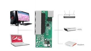 5พอร์ตอีเธอร์เน็ตสวิตช์ PCB กับ POE 100Mbps โมดูลสวิตช์ PoE โมดูลเครือข่ายสวิตช์