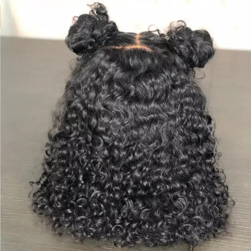 Ombre biondo parrucca riccia corta riccia con botto #1B/30 parrucche Afro crespi ricci senza colla capelli umani vergini brasiliani