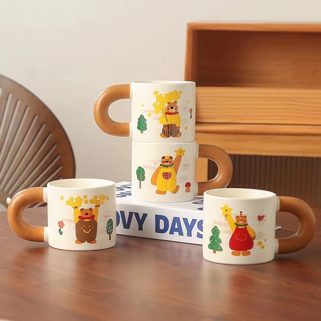 Forest-themed smiling bear